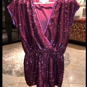 Maroon Sequin romper